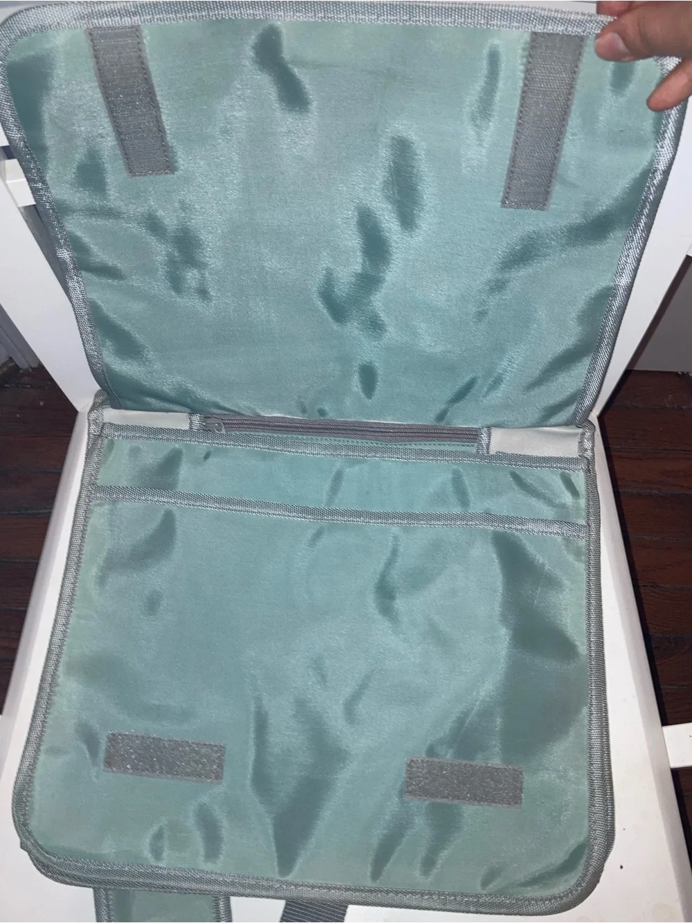 Gray & Blush Striped Massager Bag